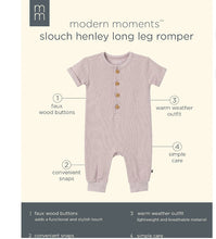 Load image into Gallery viewer, Modern Moments by Gerber Gender Neutral Short Sleeve Henley Romper, Sizes 0/3 Months - 24 Months | WTWL979XB