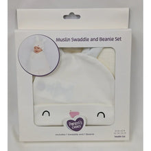 Load image into Gallery viewer, Parent's Choice 2-Piece Swaddle Blanket and Beanie Set, Easter Bunny, Ivory, Infant Unisex |  WTWL883XA
