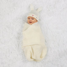 Load image into Gallery viewer, Parent's Choice 2-Piece Swaddle Blanket and Beanie Set, Easter Bunny, Ivory, Infant Unisex |  WTWL883XA

