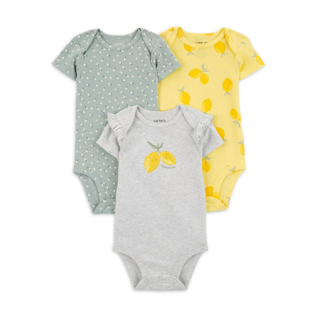 Carter's Child of Mine Baby Girl Bodysuits, 3-Pack, Sizes Preemie-18 Months | WTWL412XA