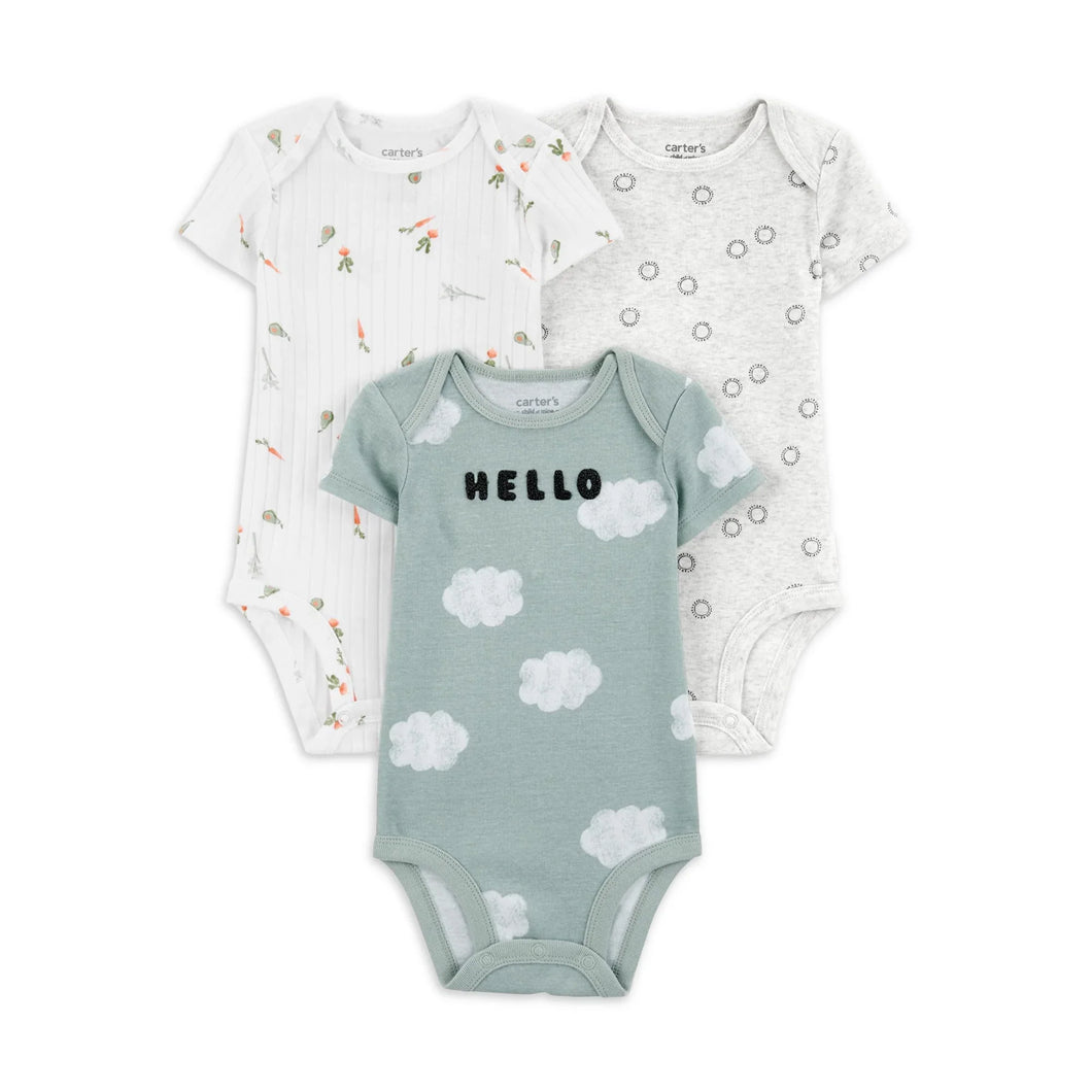 Carter's Child of Mine Baby Unisex Bodysuits, 3-Pack, Sizes Preemie-18 Months |  WTWL410XA