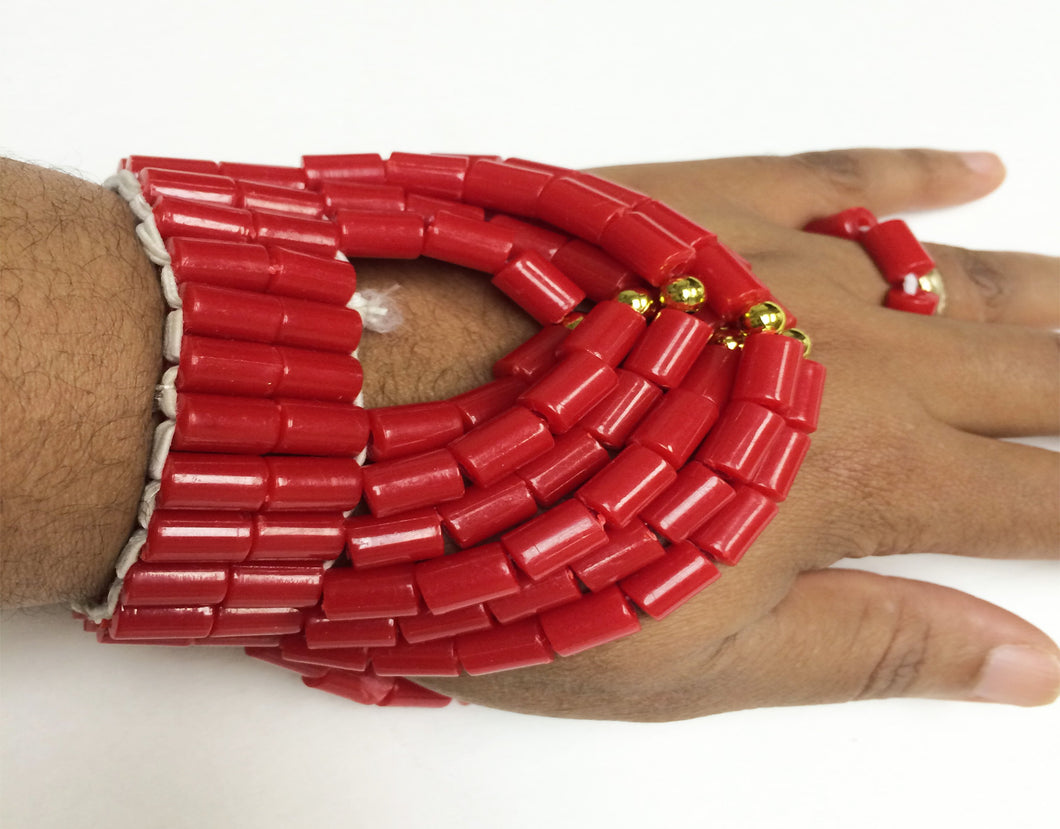 Ladies Beaded Hand Gloves for Cultural Events ACW012