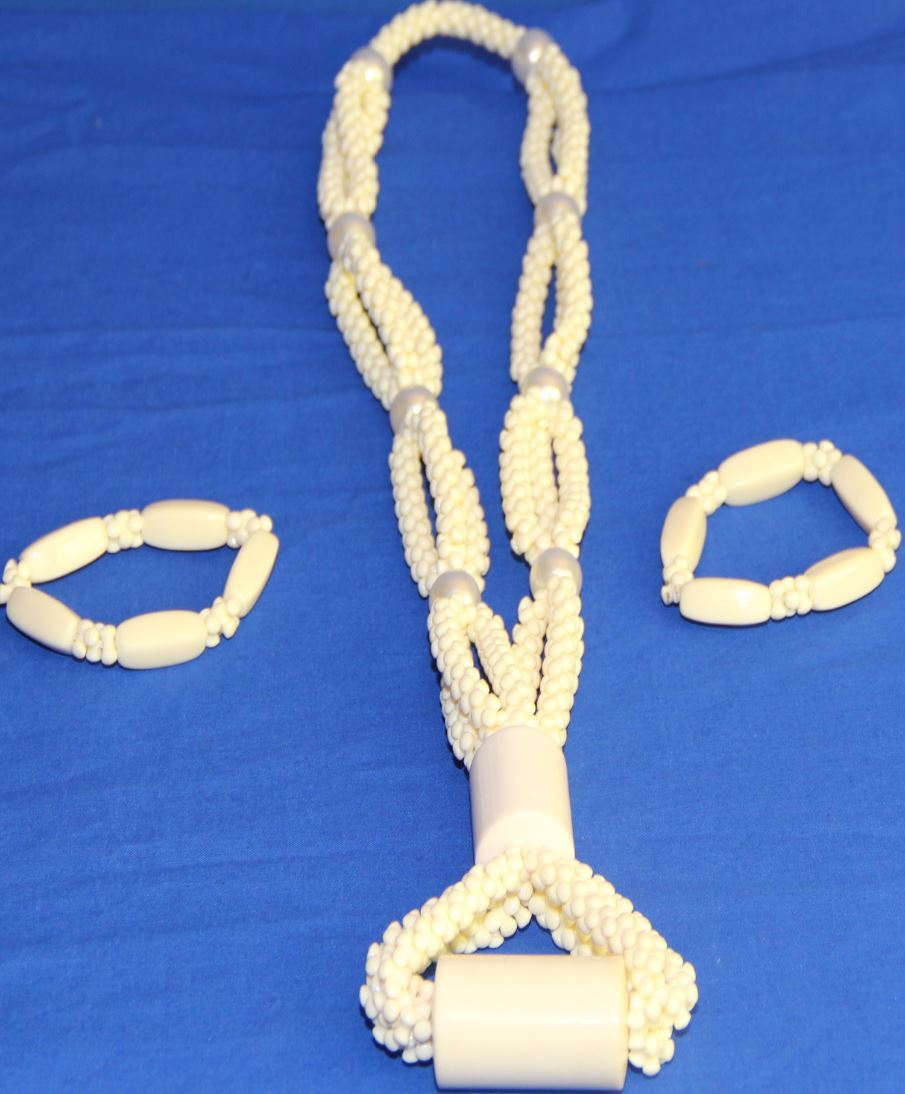 African Bead Necklace & Bracelet set for Men ACMNB12