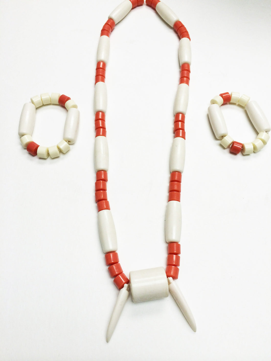 African Bead Necklace & Bracelet set for Men ACMNB01
