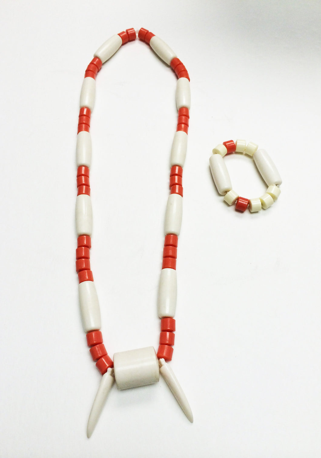 African Bead Necklace & Bracelet set for Men ACMNB09