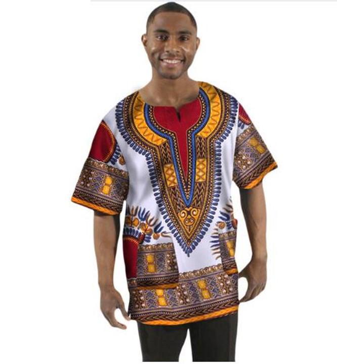 African Clothes, Unisex Kitenge Dashiki shirt for Men and Women CTHU8037