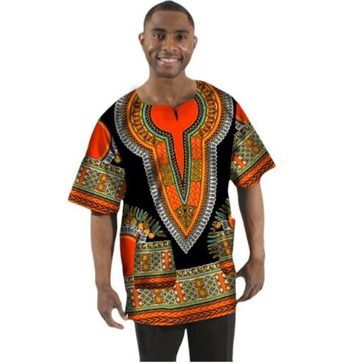African Clothes, Unisex Kitenge Dashiki shirt for Men and Women CTHU8036