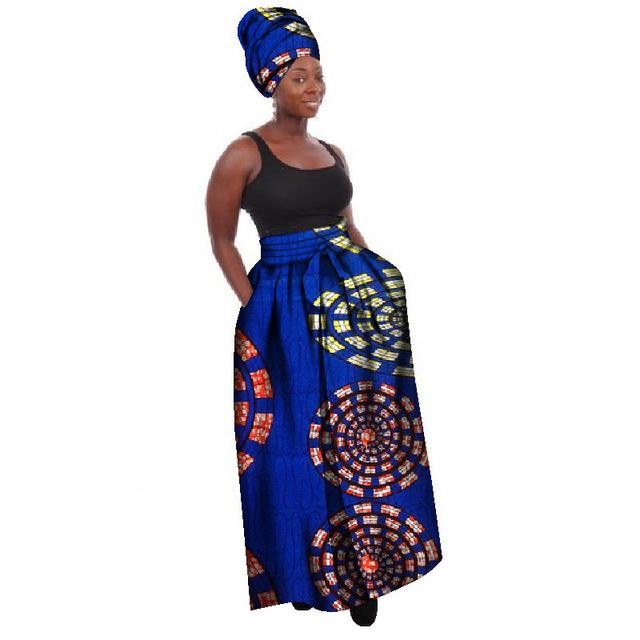 African Ankara Long Skirt For Ladies, CTKW8004