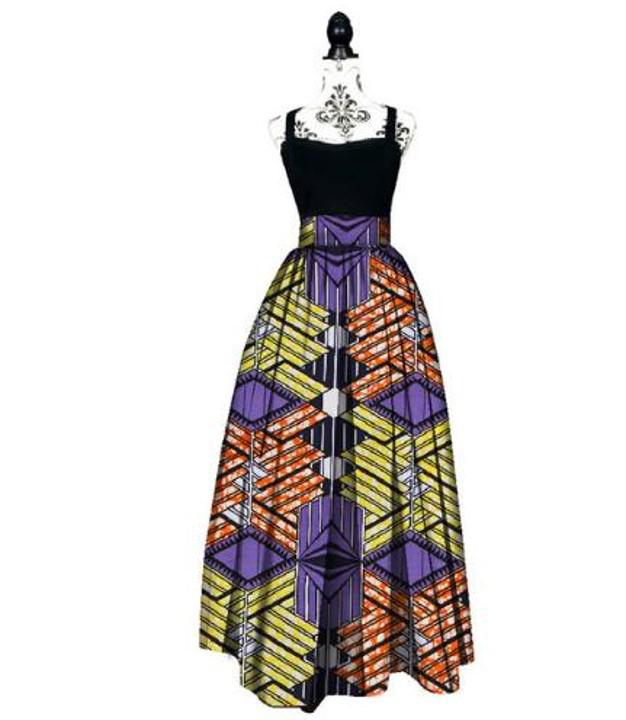 African Ankara Long Skirt For Ladies, CTKW8003