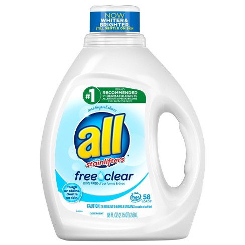 All Ultra Free Clear HE Liquid Laundry Detergents 88 Fl Oz