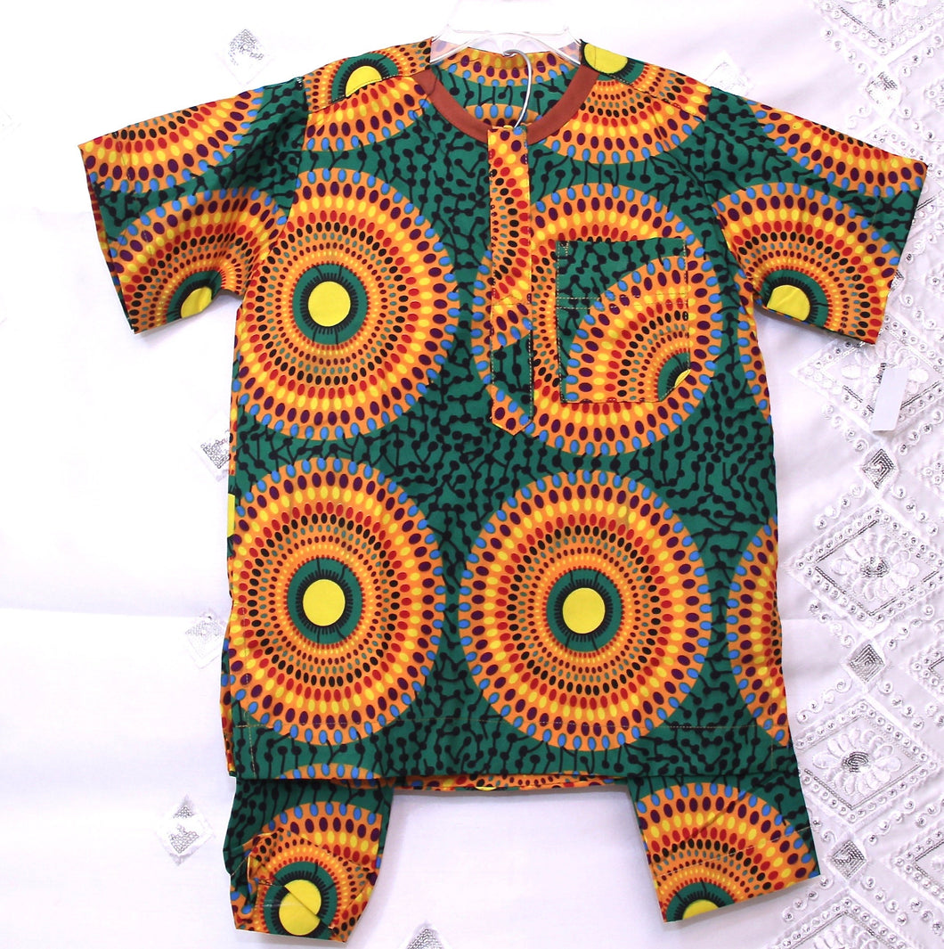 African Clothes, Ankara Matching Set for Boys, CTSB8019