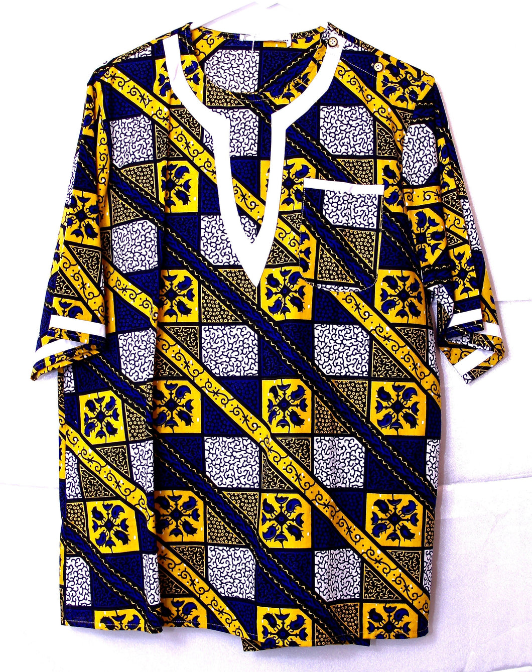 African Clothes, Ankara Shirt for Men, CTHM8004