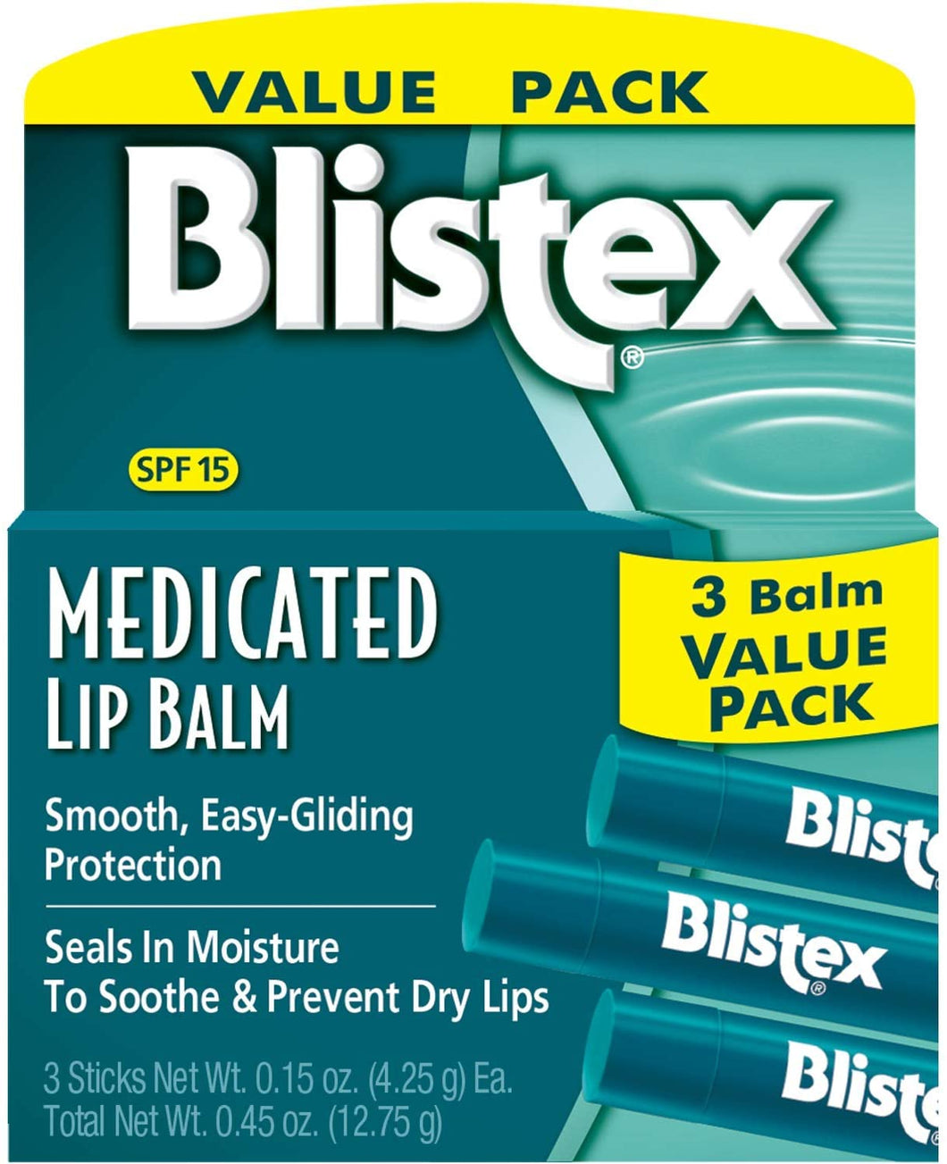 Blistex Medicated Lip Balm 3 Pack with SPF 15