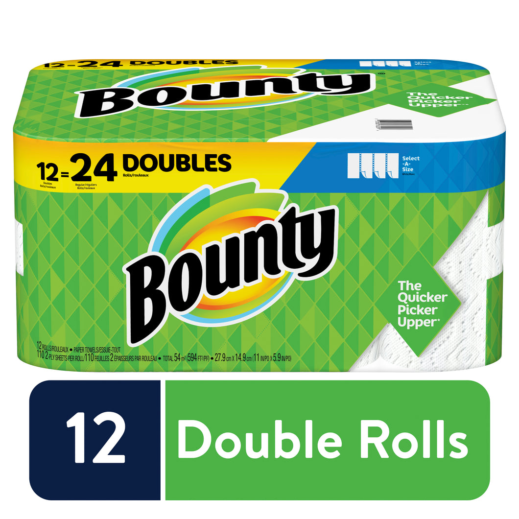 Bounty Select-A-Size Paper Towels, White, 12 Double Rolls – African Unique  - International Marketplace