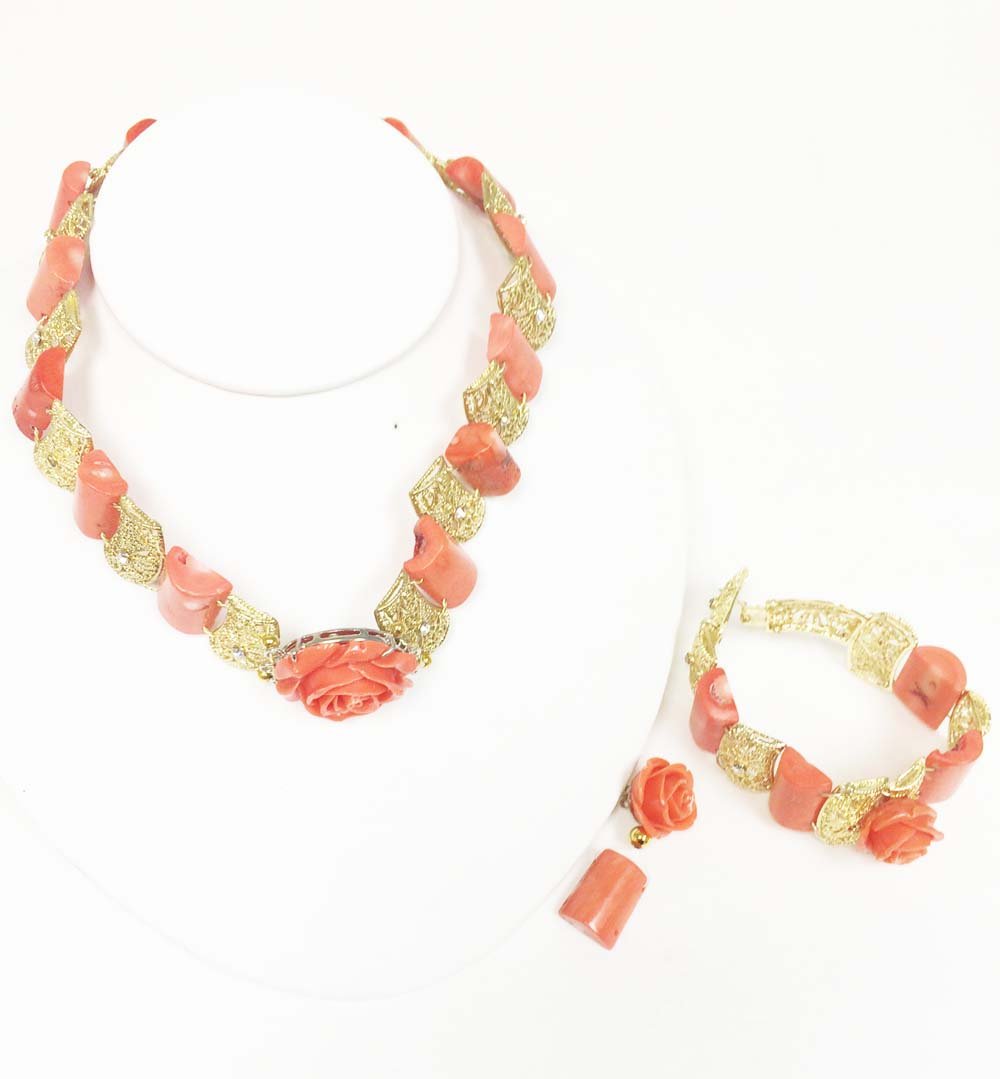 3 Piece Coral Bead Set - JBCI105-I1004