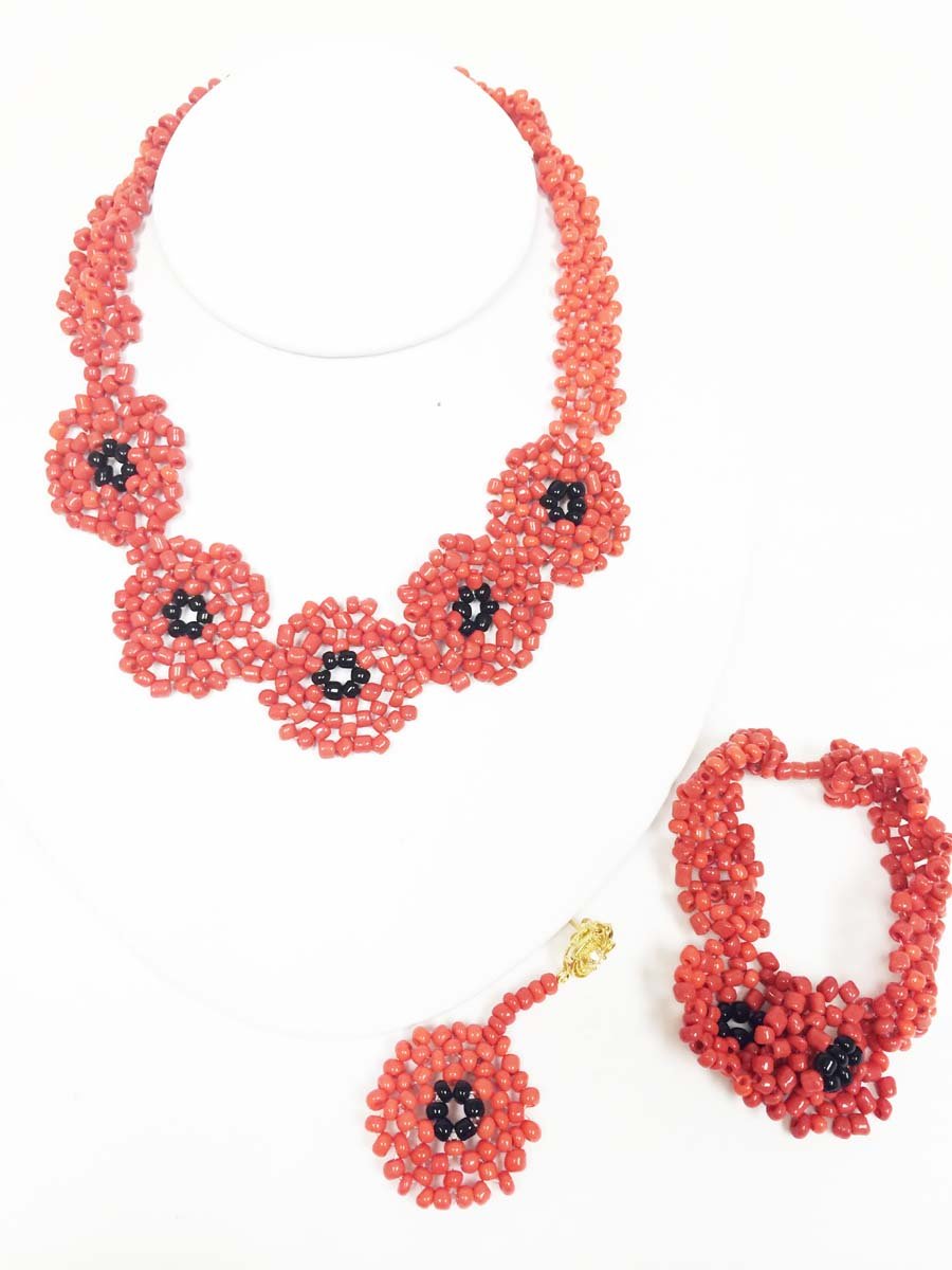 3 Piece Coral Bead Set - JBC106-1079