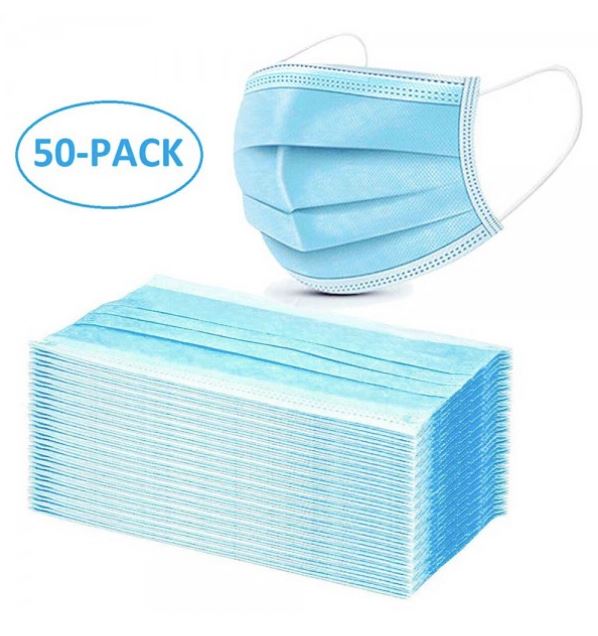 50 Pack Disposable Surgical Face Mask (Pack of 2)