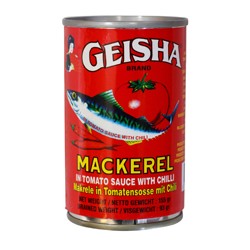 Geisha Mackerel in Tomato Sauce with Chili Red 15oz