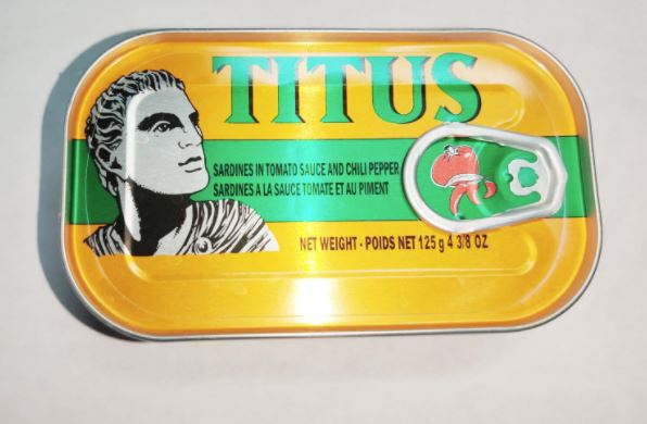 Titus Sardine in Tomato Sauce and Chili Pepper (Hot Titus),125g