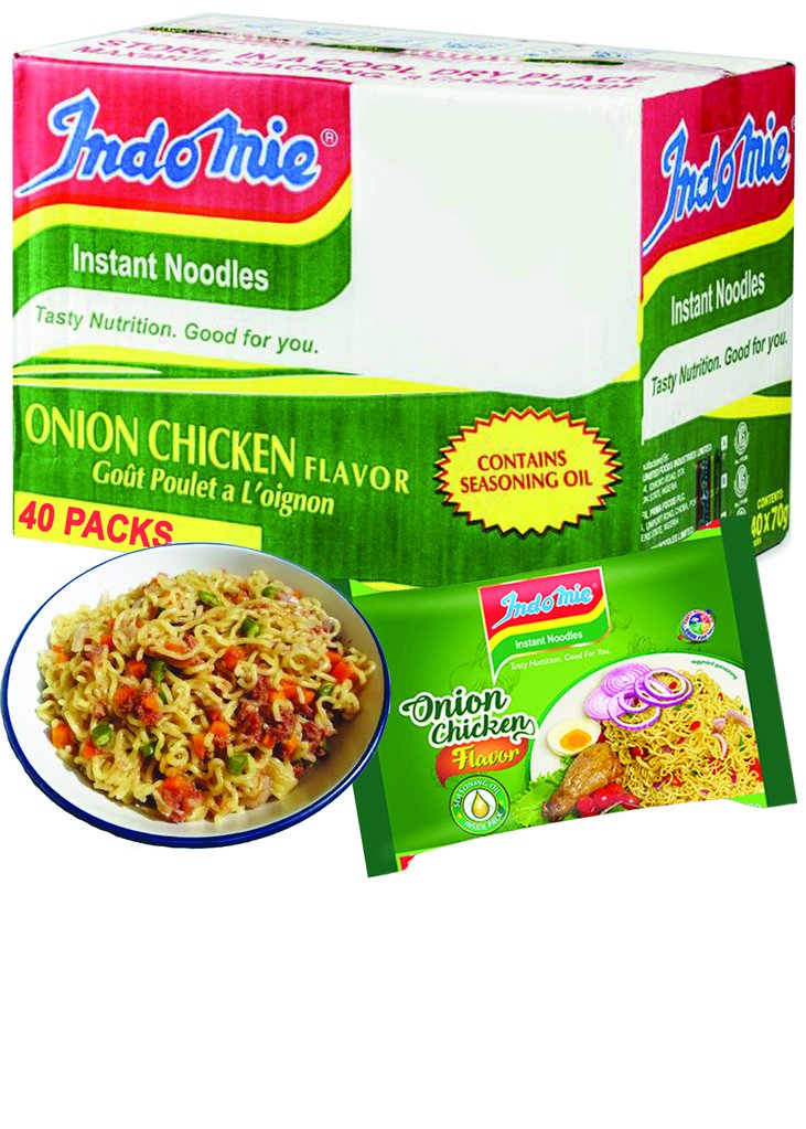 Nigerian Indomie Instant Noodle Onion Chicken  70g, Case of 40