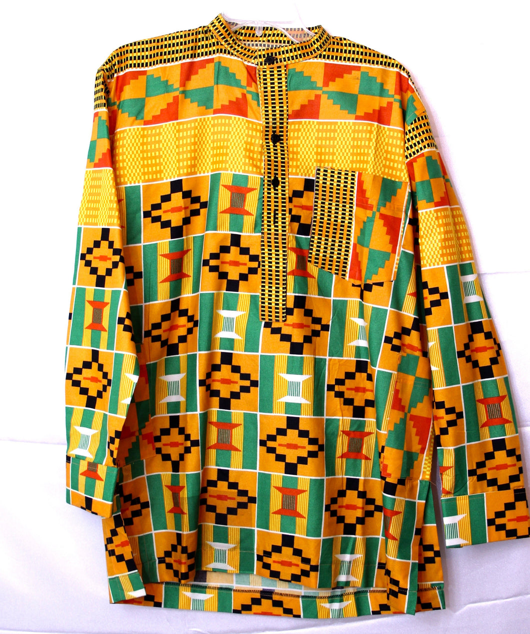 African Clothes, Kente Shirt for Men, CTHM8011
