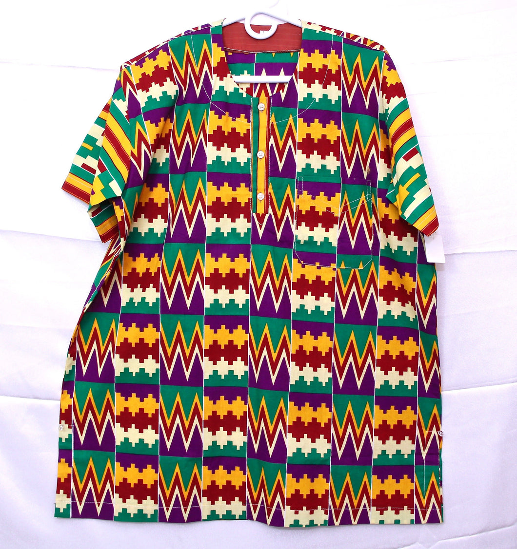 African Clothes, Kente Shirt for Men, CTHM8014