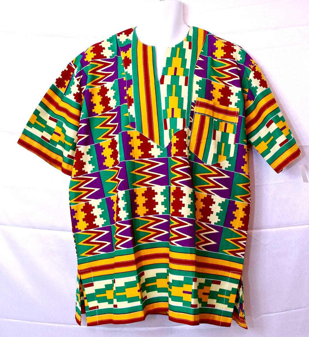 African Clothes, Kente Shirt for Men, CTHM8025