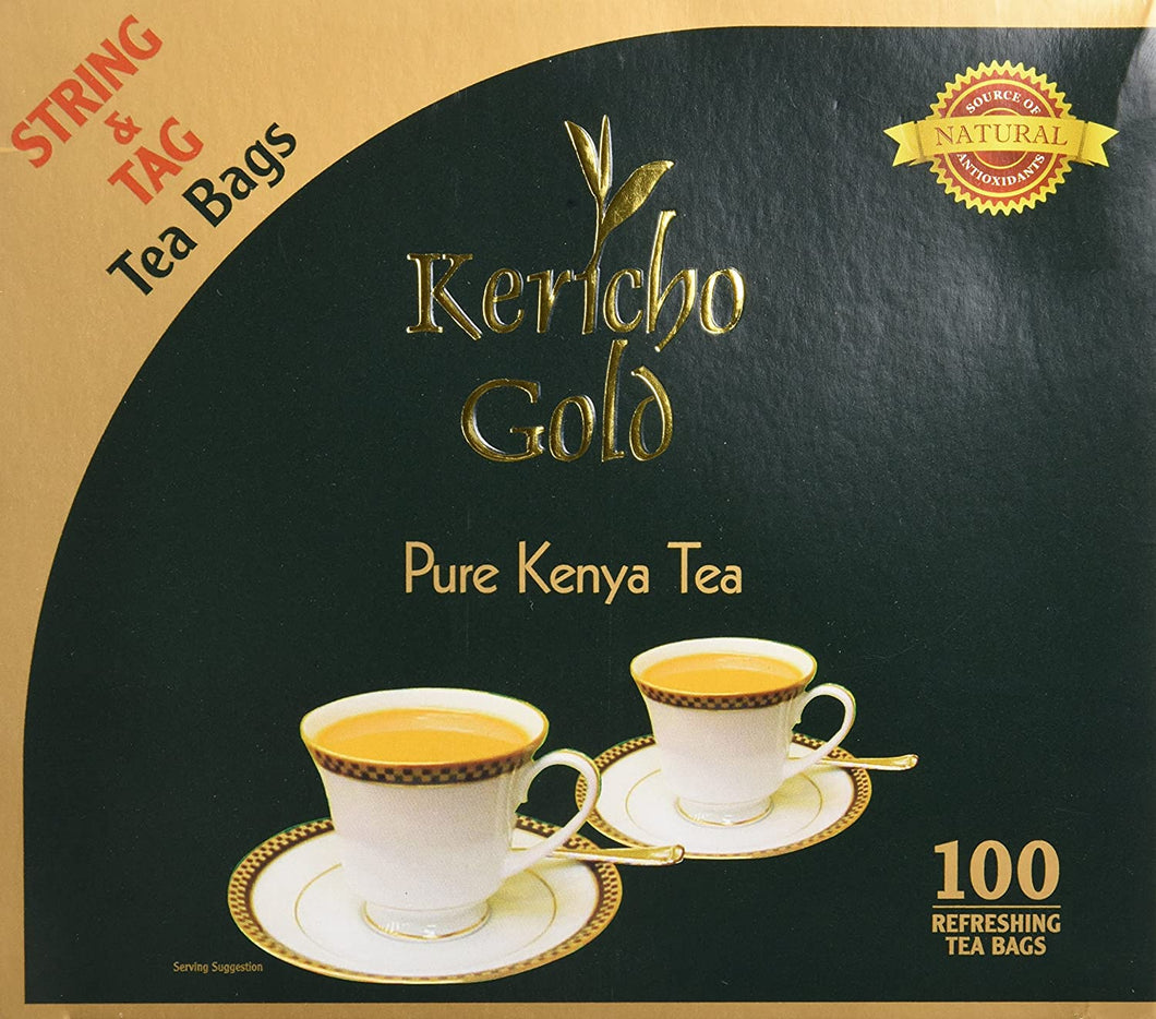 Kericho Gold Pure Kenya Tea, 100G (String & Tag Tea Bags)