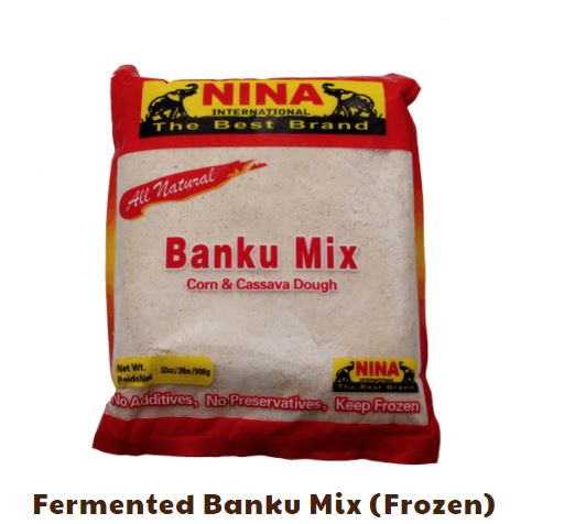 Nina Frozen Fermented Banku Mix (Corn and Cassava Dough) 32oz