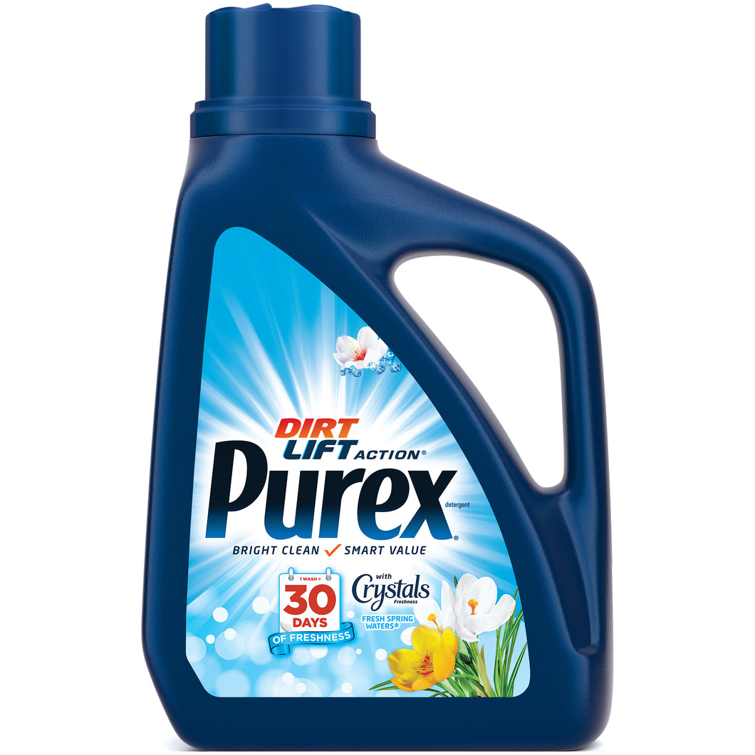 Purex Liquid Laundry Detergent with Crystals Fragrance, Fresh Spring Waters, 50 Fluid Ounces, 33 Loads