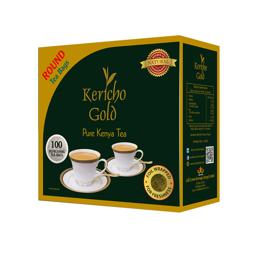 Kericho Gold Pure Kenya Tea, 100G (Round Tea Bags)