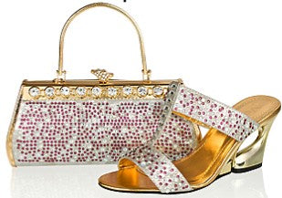 Matching Designer Handbag and Shoe Set, SBK11791B