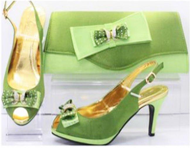 Designer Matching Handbag and Shoe Set, SBK11706B