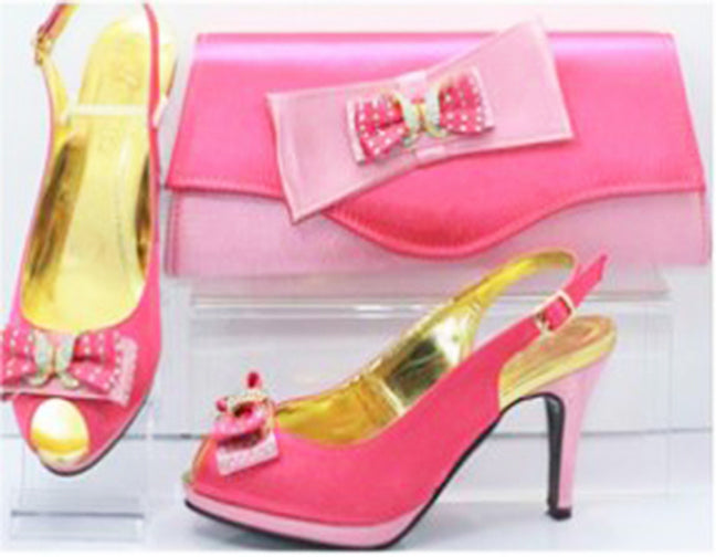 Fuschia pink shoes and matching bag online