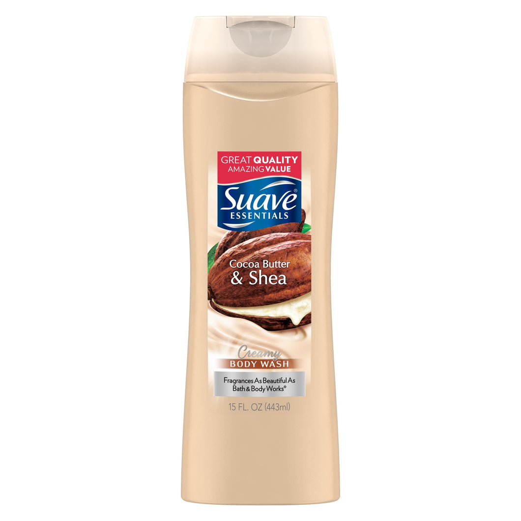 Suave Essentials Creamy Cocoa Butter and Shea Butter Body Wash 15oz